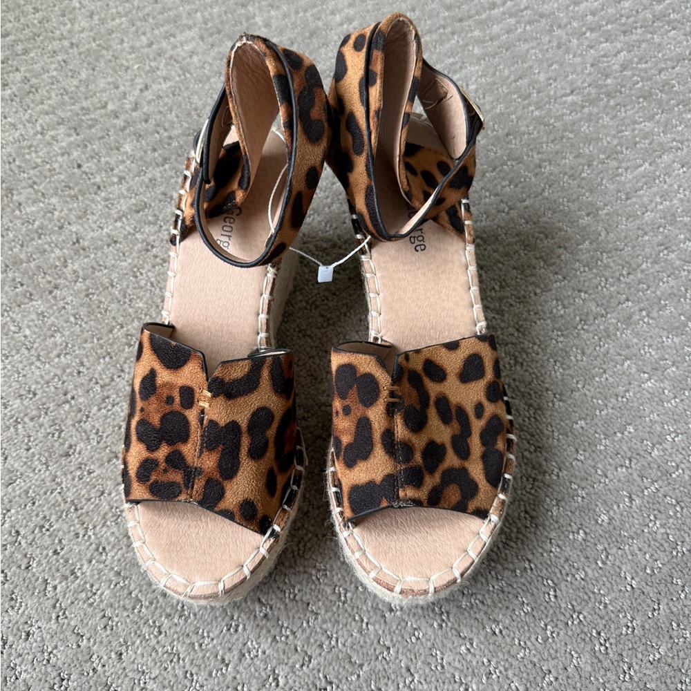 Leopard Print Espadrille Sandals